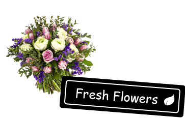 fresh flowers button